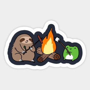 Campfire Sloth and Frog Sticker